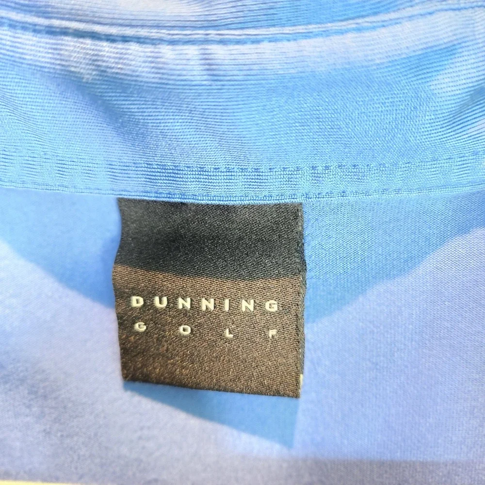 Dunning Golf Mens‎ Long Sleeve Polo Shirt Light Blue Performance Size Large